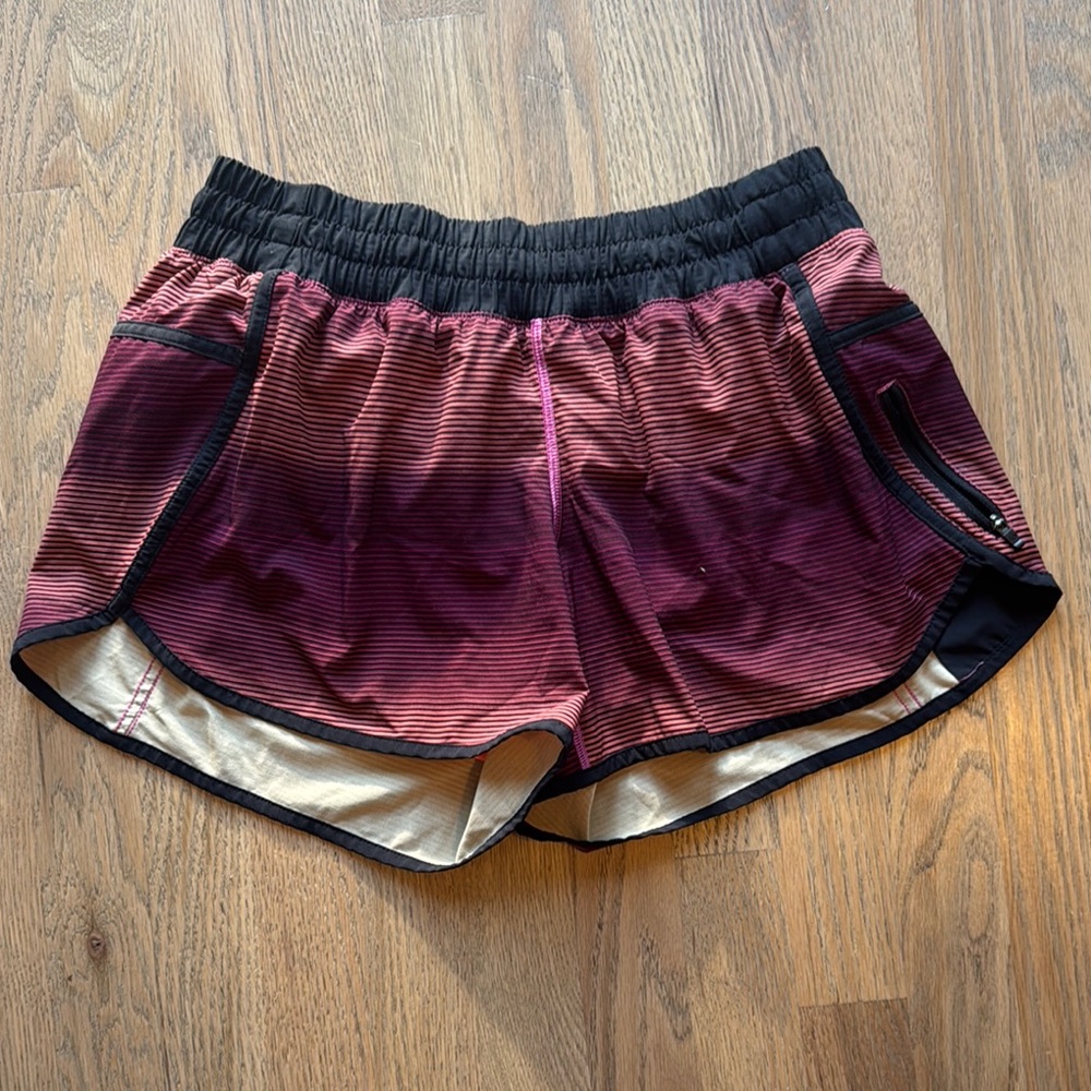 Lululemon Athletica Black and Red Athletic Shorts Lightweight Moisture-Wicking